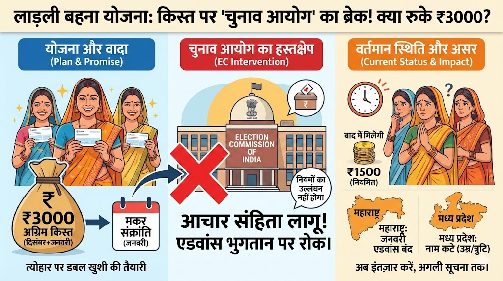 लाड़ली बहना योजना की किस्त पर चुनाव आयोग का बड़ा फैसला: क्या रुक गए आपके ₹3000? जानिए पूरी सच्चाई!