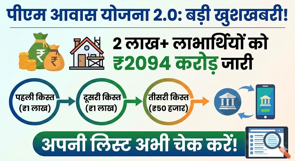 PM Awas Yojana 2.0: 2 लाख लोगों को मिले ₹2094 करोड़! लिस्ट में अपना नाम देखें