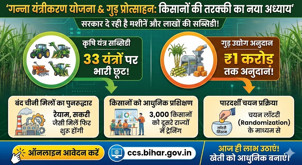 गन्ना यंत्रीकरण योजना: किसानों को मिलेंगे 33 कृषि यंत्र और 1 करोड़ की सब्सिडी, जल्दी करें आवेदन!