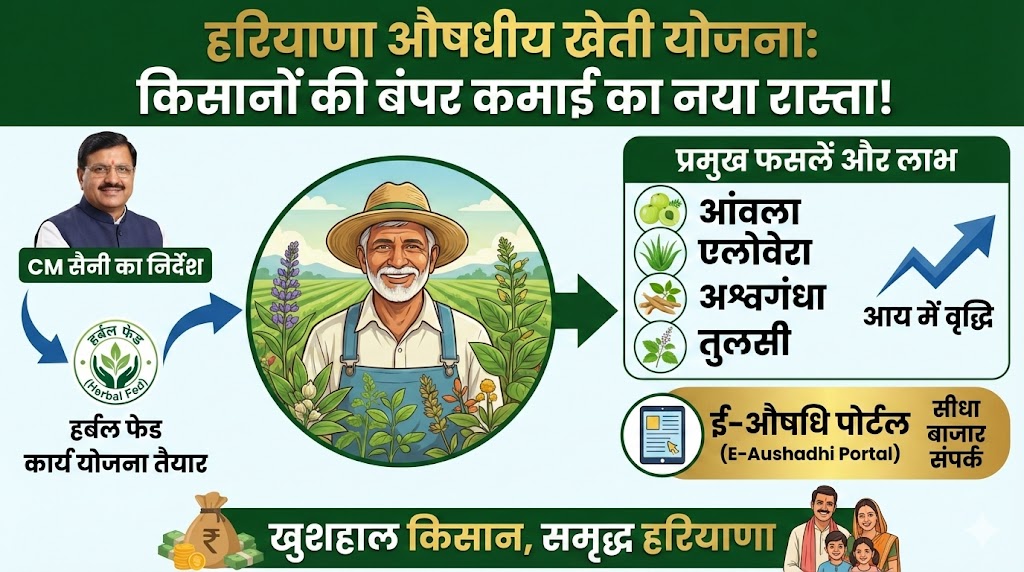 हरियाणा औषधीय खेती योजना 2026: अब किसान होंगे मालामाल, CM सैनी का बड़ा ऐलान!